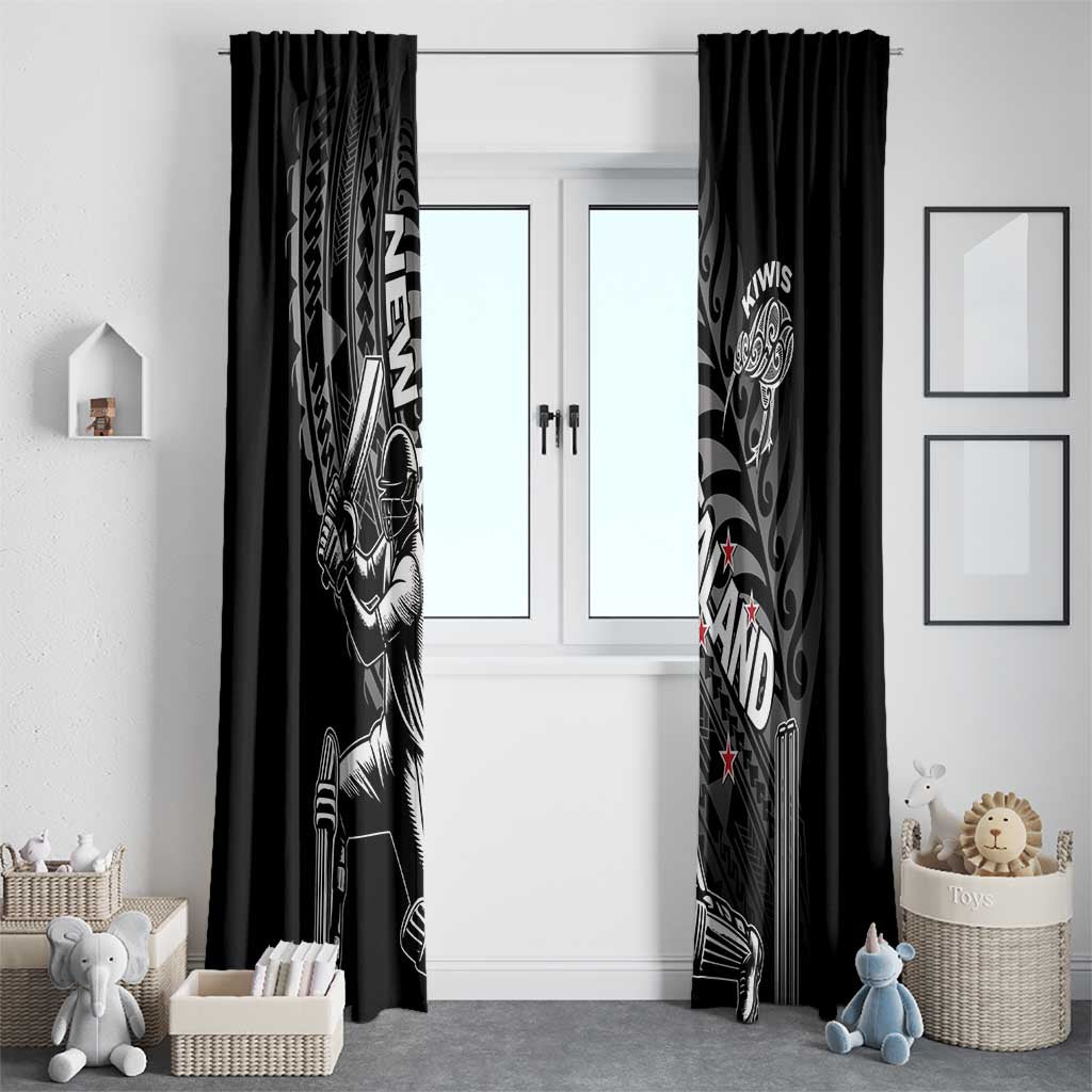 New Zealand Cricket Window Curtain Maori Kiwi Black Fern