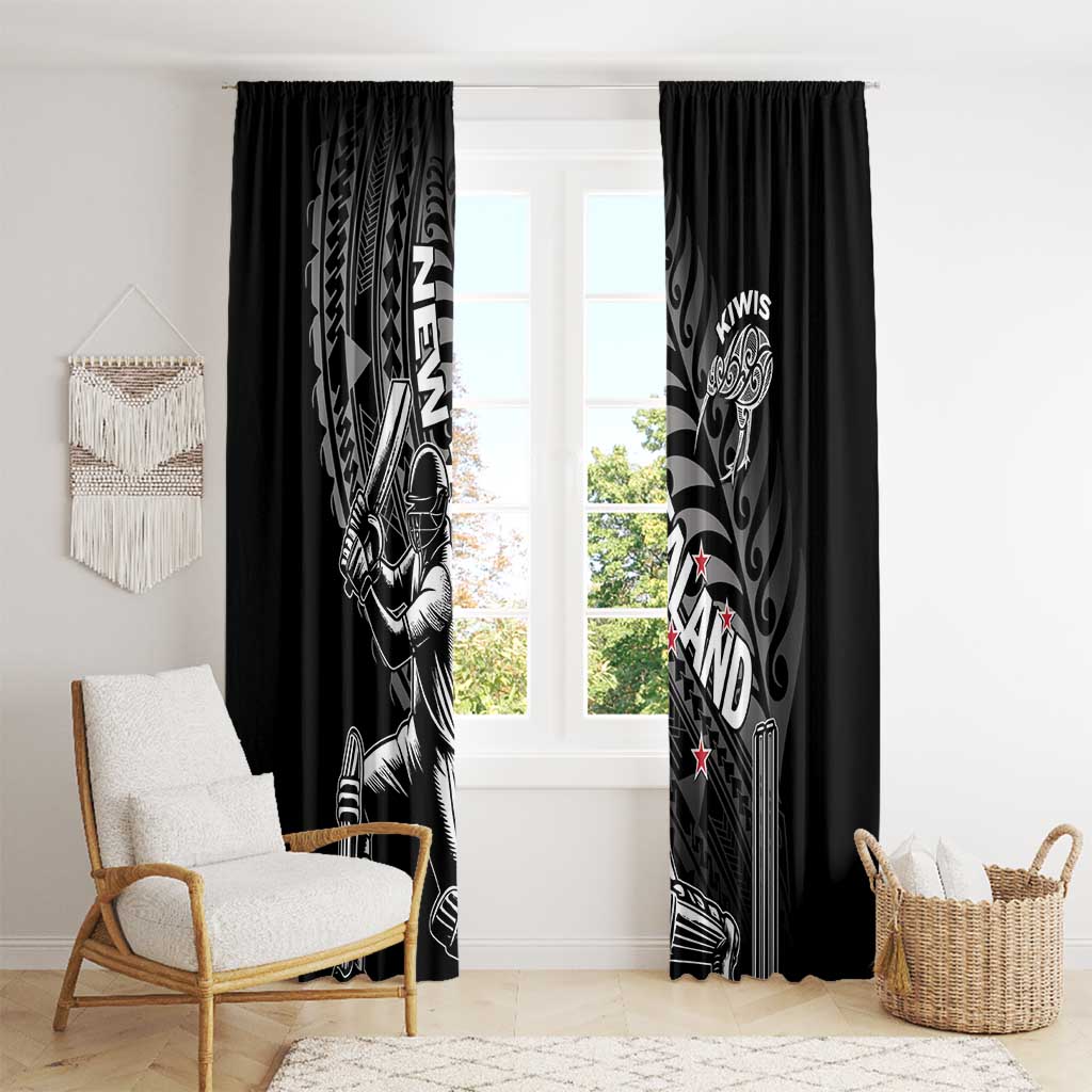 New Zealand Cricket Window Curtain Maori Kiwi Black Fern