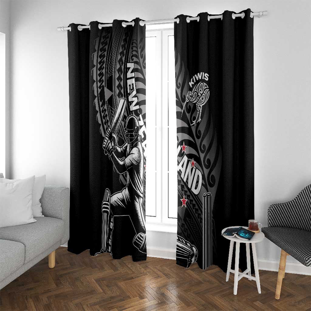 New Zealand Cricket Window Curtain Maori Kiwi Black Fern