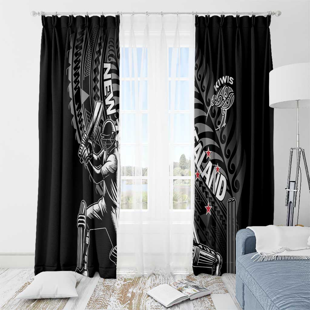 New Zealand Cricket Window Curtain Maori Kiwi Black Fern