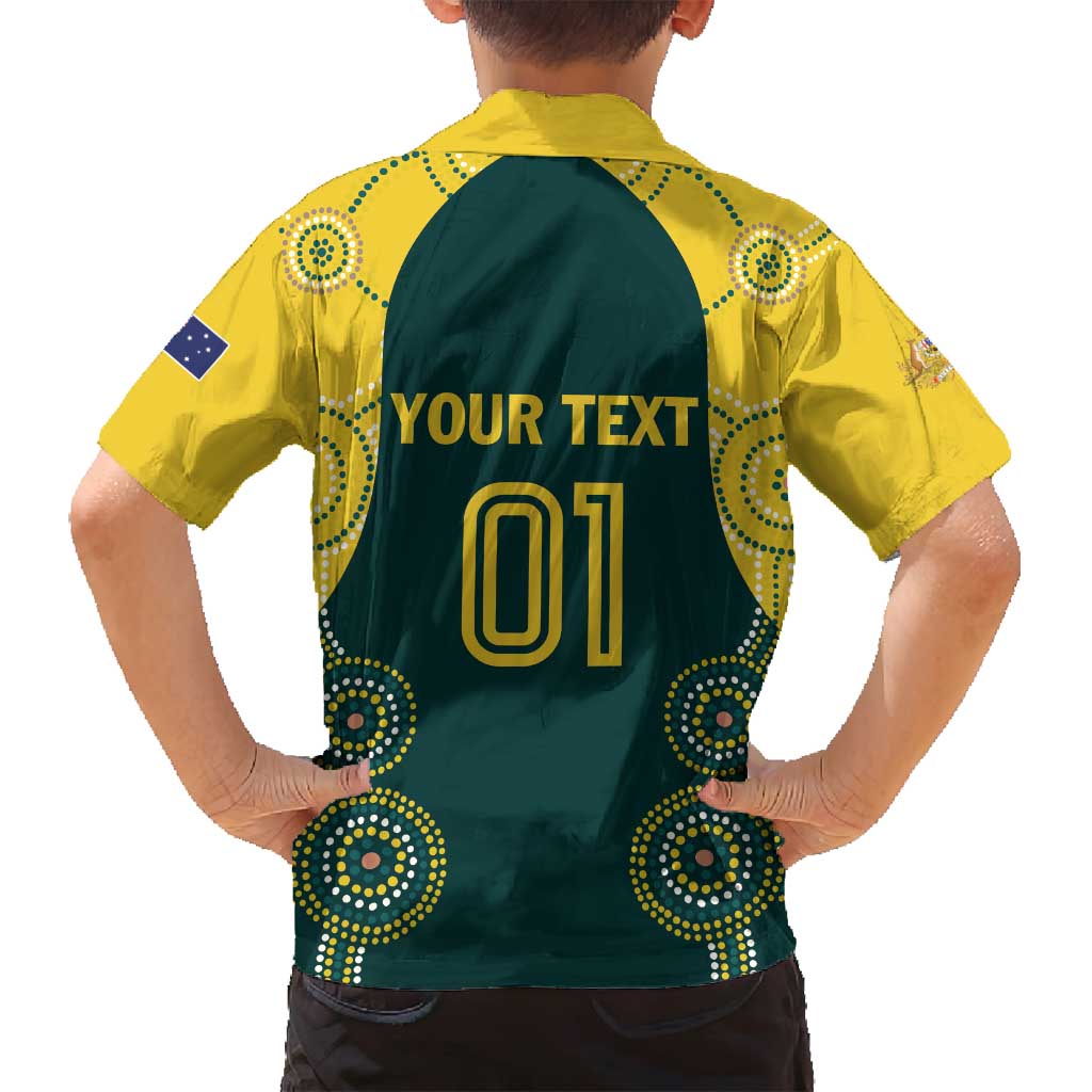 Custom Australia Cricket Family Matching Long Sleeve Bodycon Dress and Hawaiian Shirt Aussies Champions