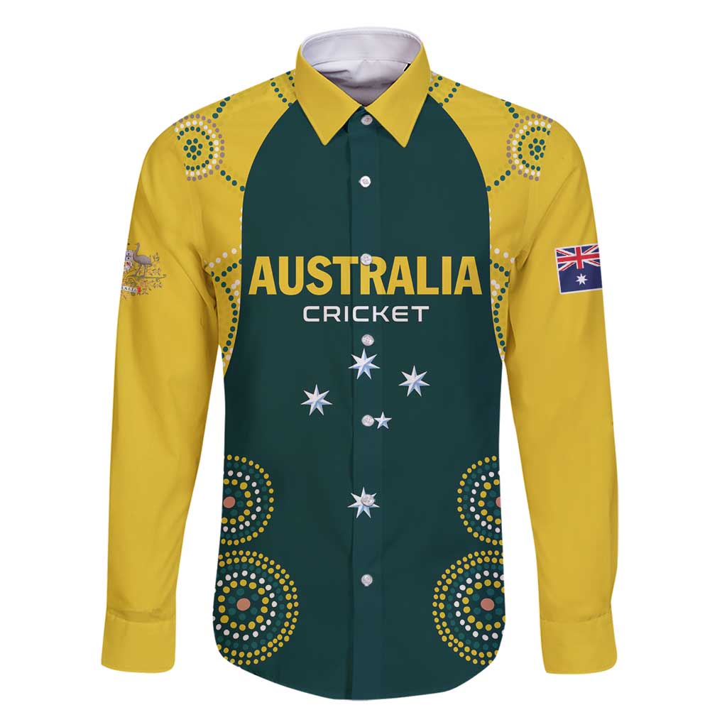 Custom Australia Cricket Family Matching Long Sleeve Bodycon Dress and Hawaiian Shirt Aussies Champions