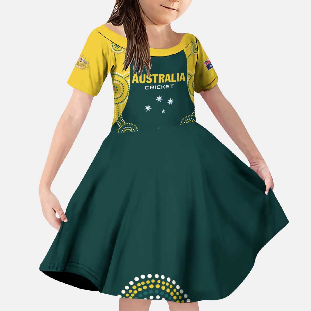 Custom Australia Cricket Family Matching Mermaid Dress and Hawaiian Shirt Aussies Champions