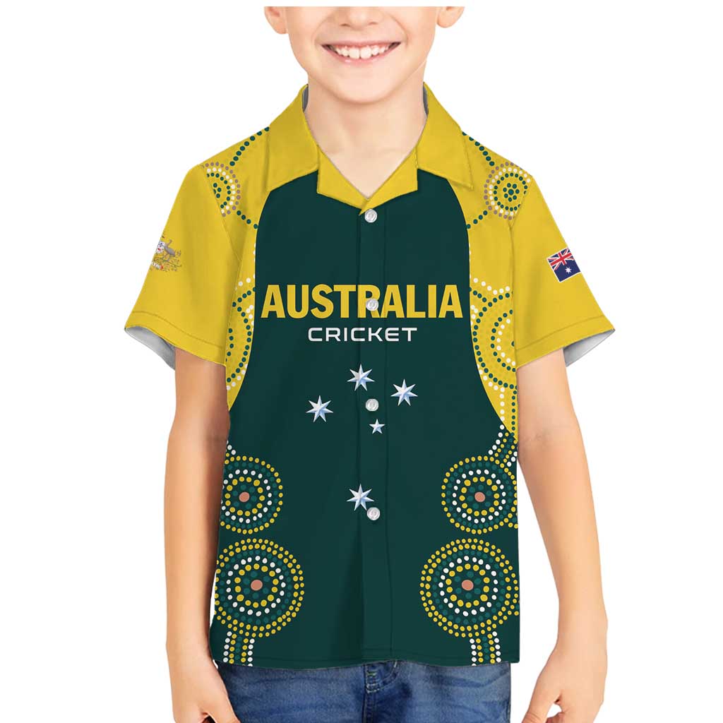 Custom Australia Cricket Family Matching Mermaid Dress and Hawaiian Shirt Aussies Champions