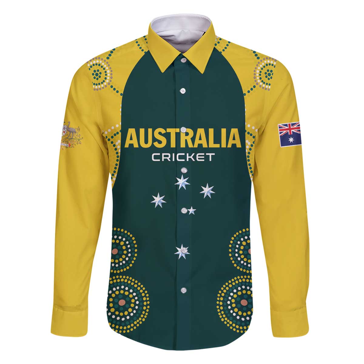 Custom Australia Cricket Family Matching Off The Shoulder Long Sleeve Dress and Hawaiian Shirt Aussies Champions