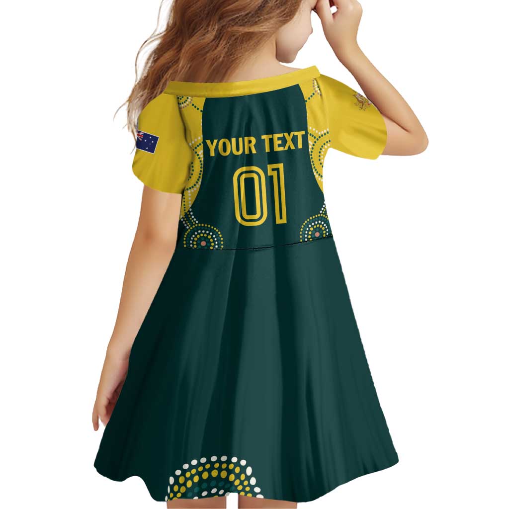 Custom Australia Cricket Family Matching Off Shoulder Short Dress and Hawaiian Shirt Aussies Champions