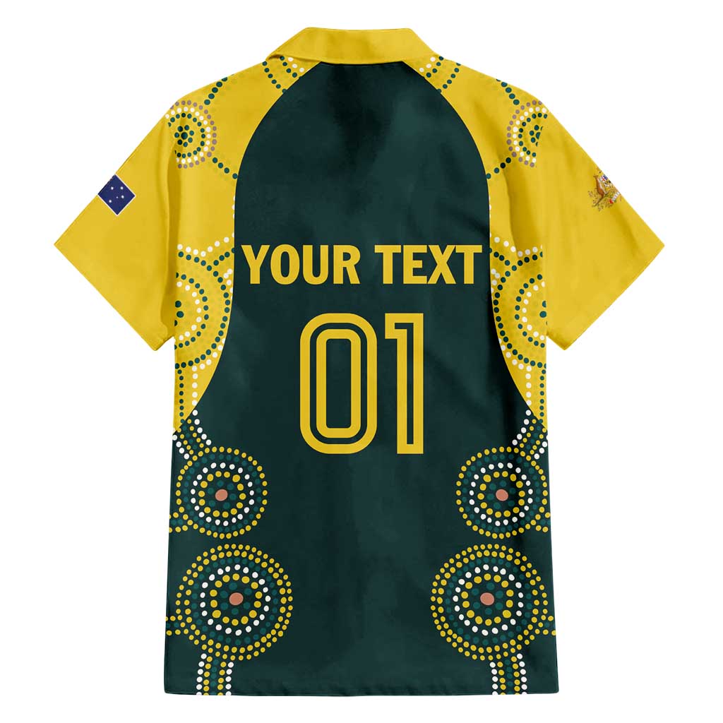 Custom Australia Cricket Family Matching Short Sleeve Bodycon Dress and Hawaiian Shirt Aussies Champions