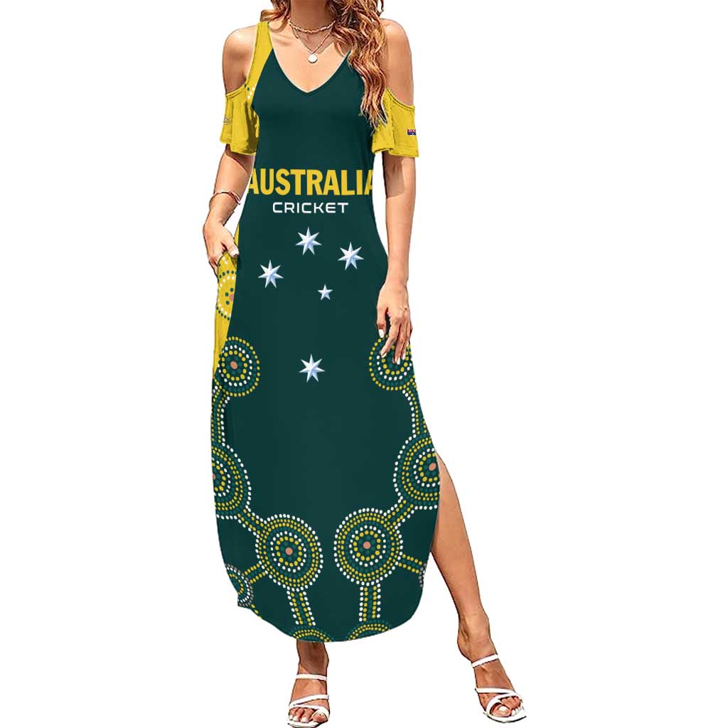 Custom Australia Cricket Family Matching Summer Maxi Dress and Hawaiian Shirt Aussies Champions