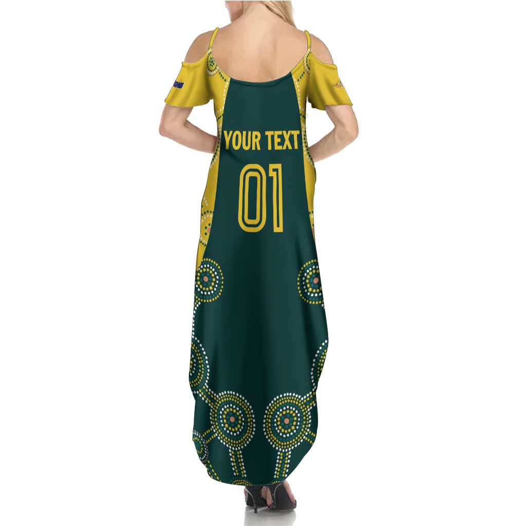 Custom Australia Cricket Family Matching Summer Maxi Dress and Hawaiian Shirt Aussies Champions