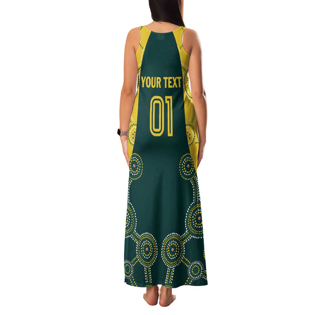 Custom Australia Cricket Family Matching Tank Maxi Dress and Hawaiian Shirt Aussies Champions