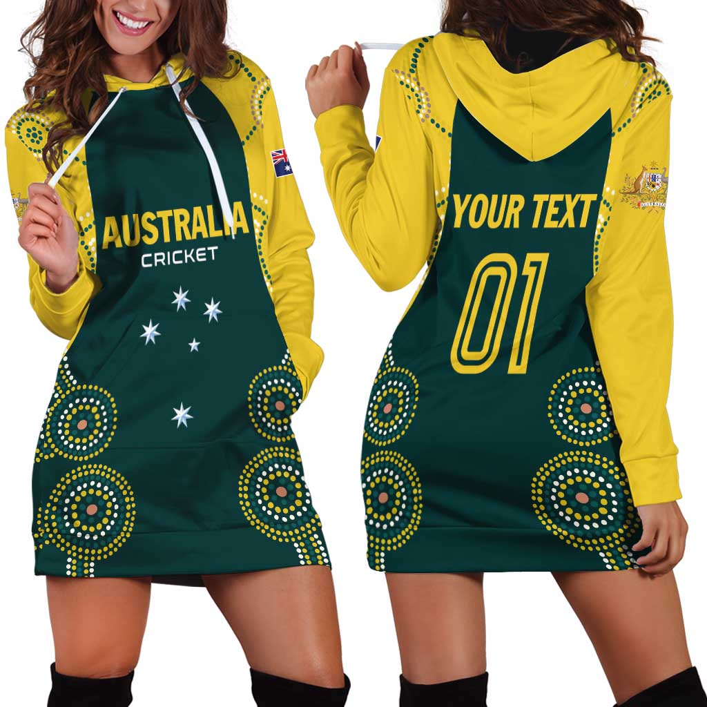 Custom Australia Cricket Hoodie Dress Aussies Champions - Vibe Hoodie Shop