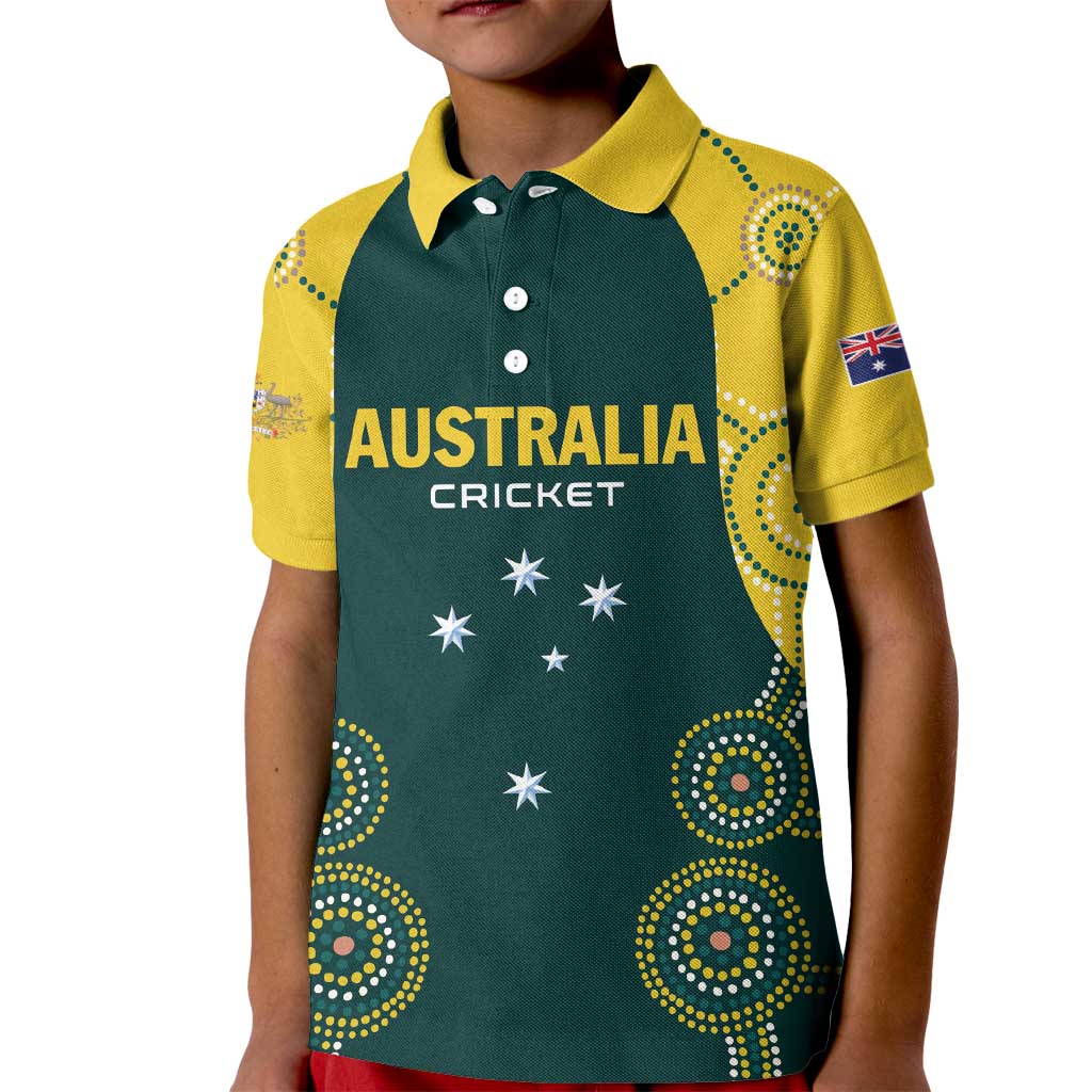 Custom Australia Cricket Kid Polo Shirt Aussies Champions - Vibe Hoodie Shop