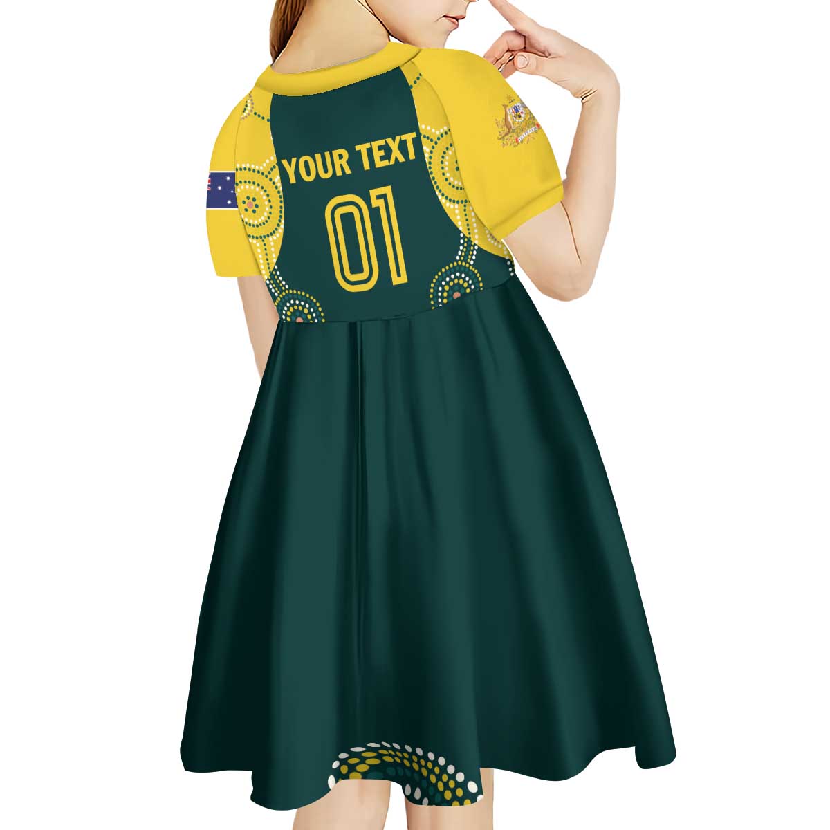 Custom Australia Cricket Kid Short Sleeve Dress Aussies Champions - Vibe Hoodie Shop