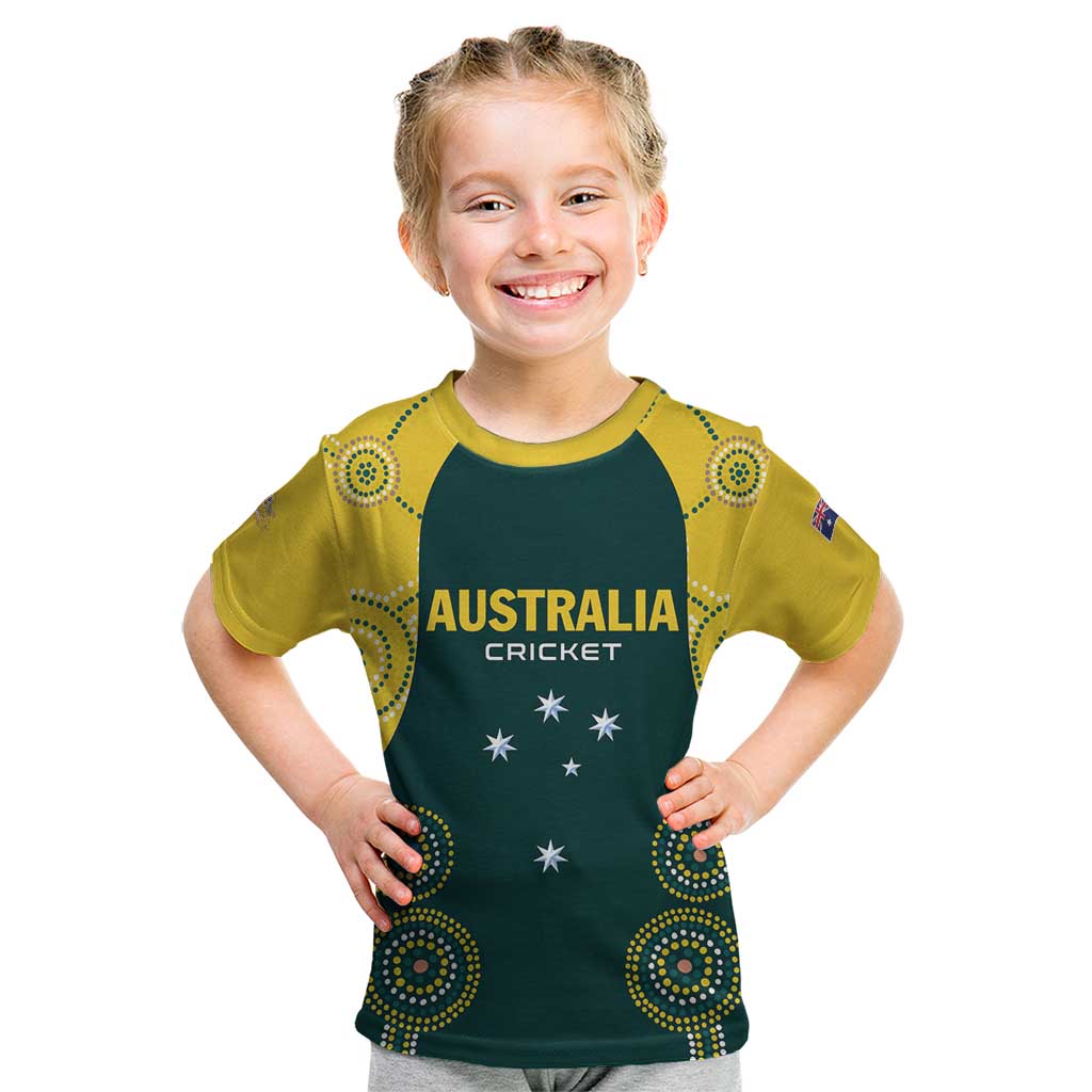 Custom Australia Cricket Kid T Shirt Aussies Champions - Vibe Hoodie Shop