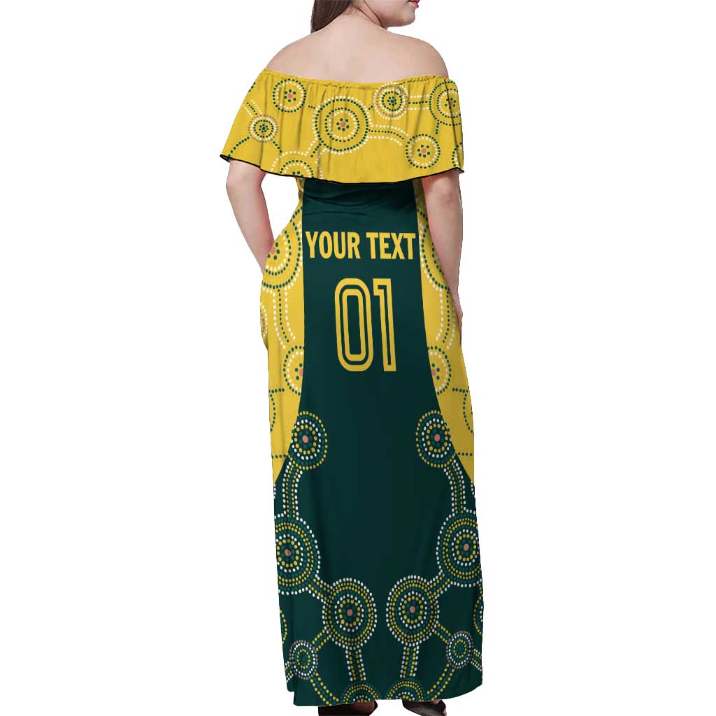 Custom Australia Cricket Off Shoulder Maxi Dress Aussies Champions