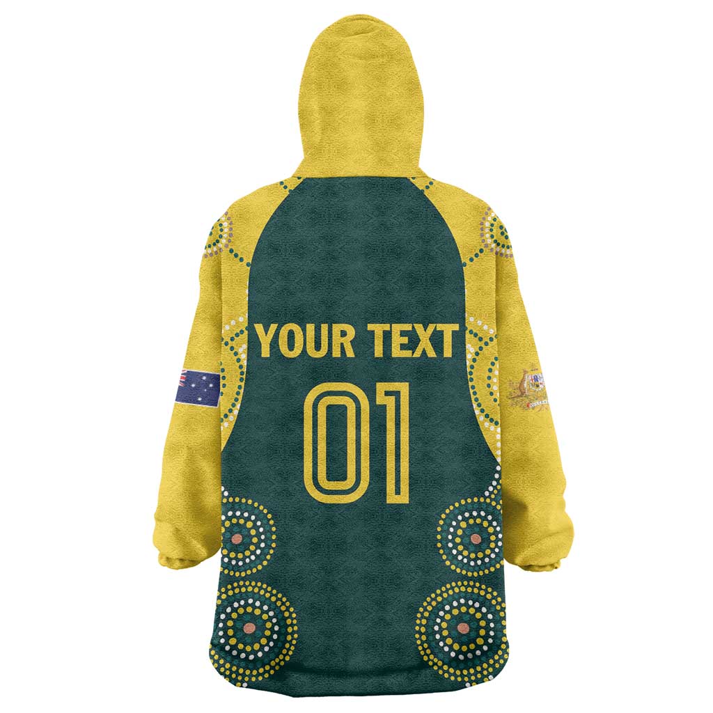 Custom Australia Cricket Wearable Blanket Hoodie Aussies Champions - Vibe Hoodie Shop