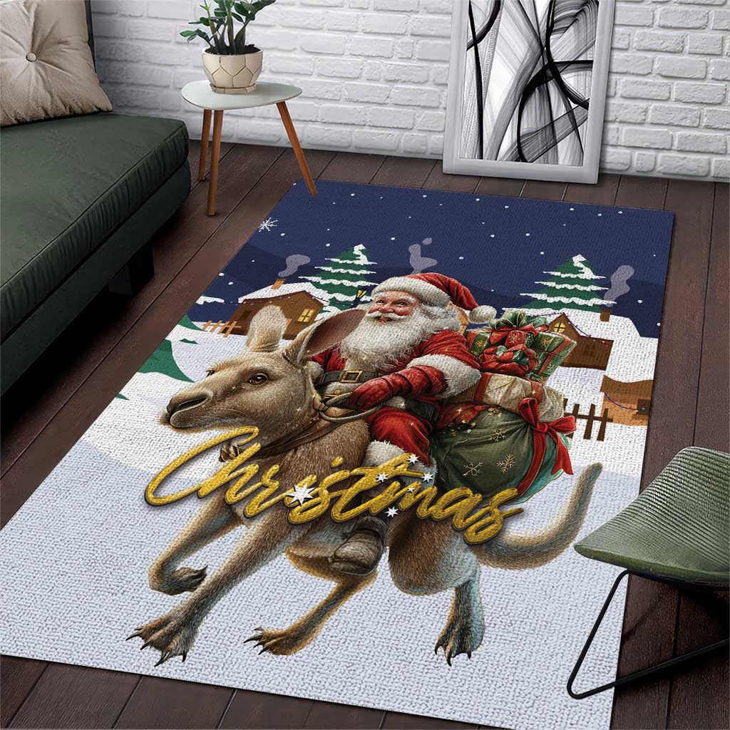 Kangaroo Australia Christmas Area Rug Xmas Pattern - Vibe Hoodie Shop