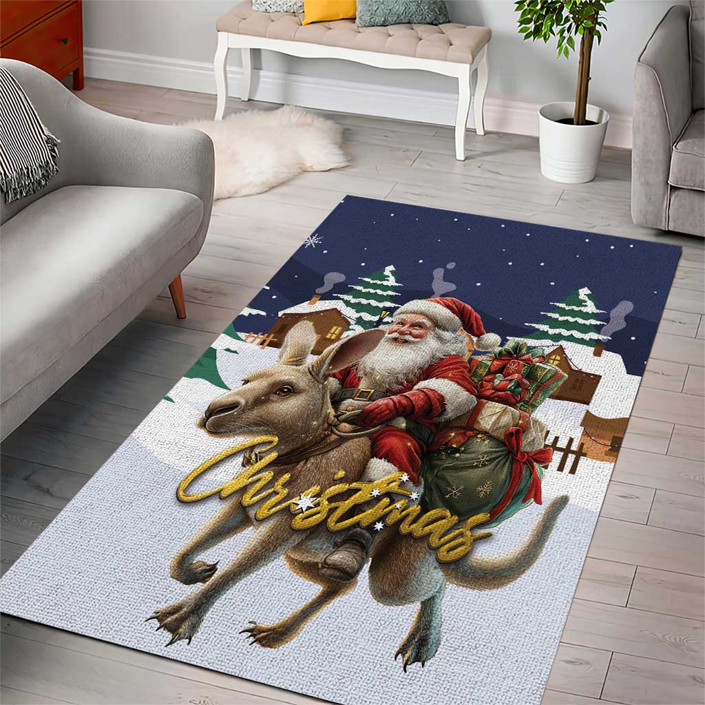 Kangaroo Australia Christmas Area Rug Xmas Pattern - Vibe Hoodie Shop