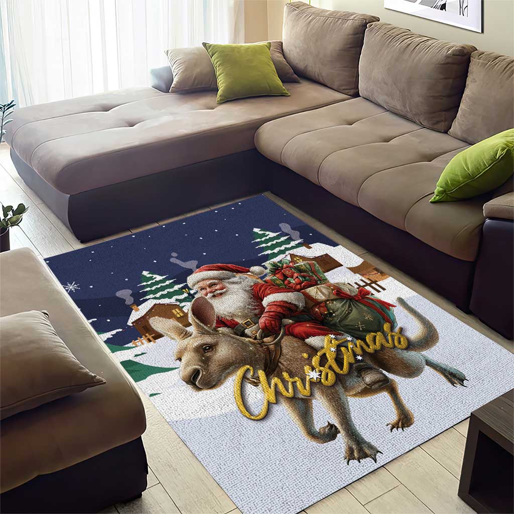 Kangaroo Australia Christmas Area Rug Xmas Pattern - Vibe Hoodie Shop