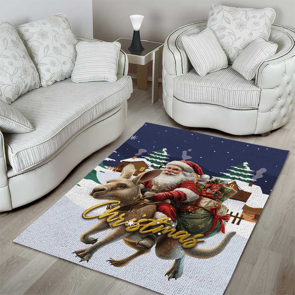 Kangaroo Australia Christmas Area Rug Xmas Pattern - Vibe Hoodie Shop