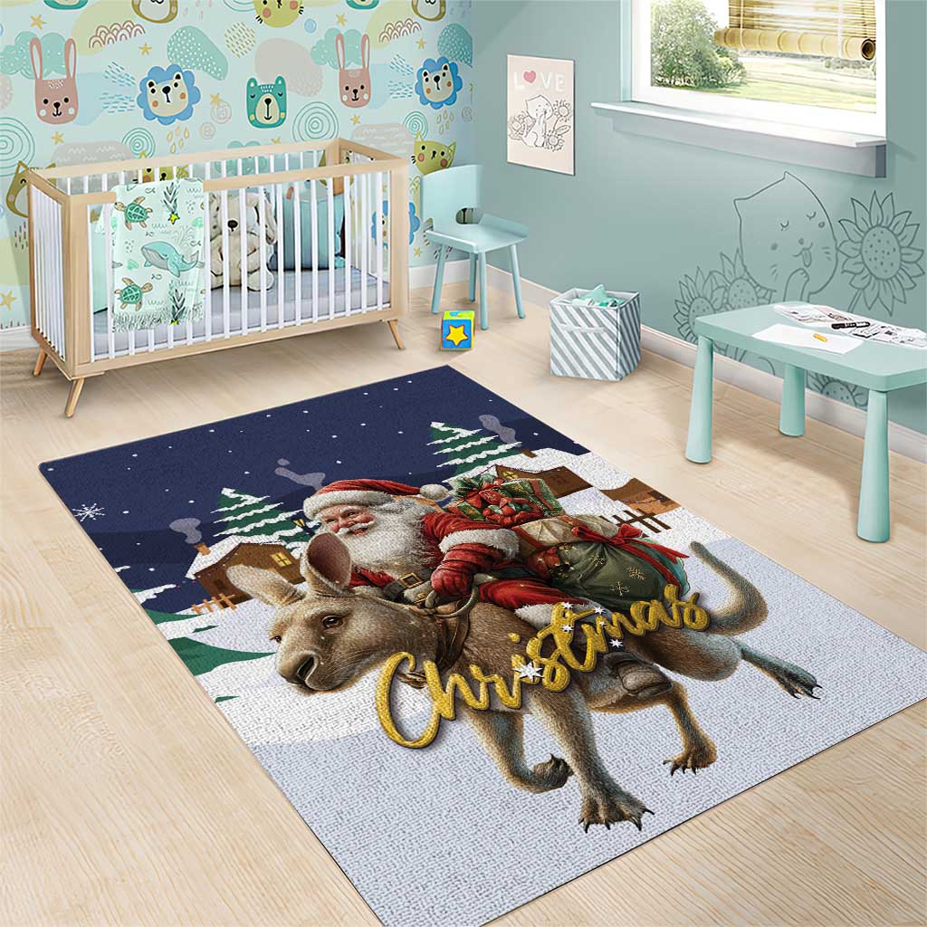 Kangaroo Australia Christmas Area Rug Xmas Pattern - Vibe Hoodie Shop