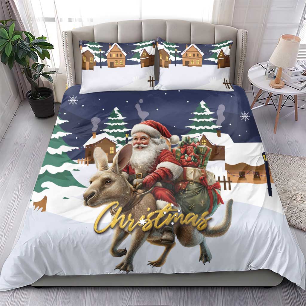 Kangaroo Australia Christmas Bedding Set Xmas Pattern - Vibe Hoodie Shop