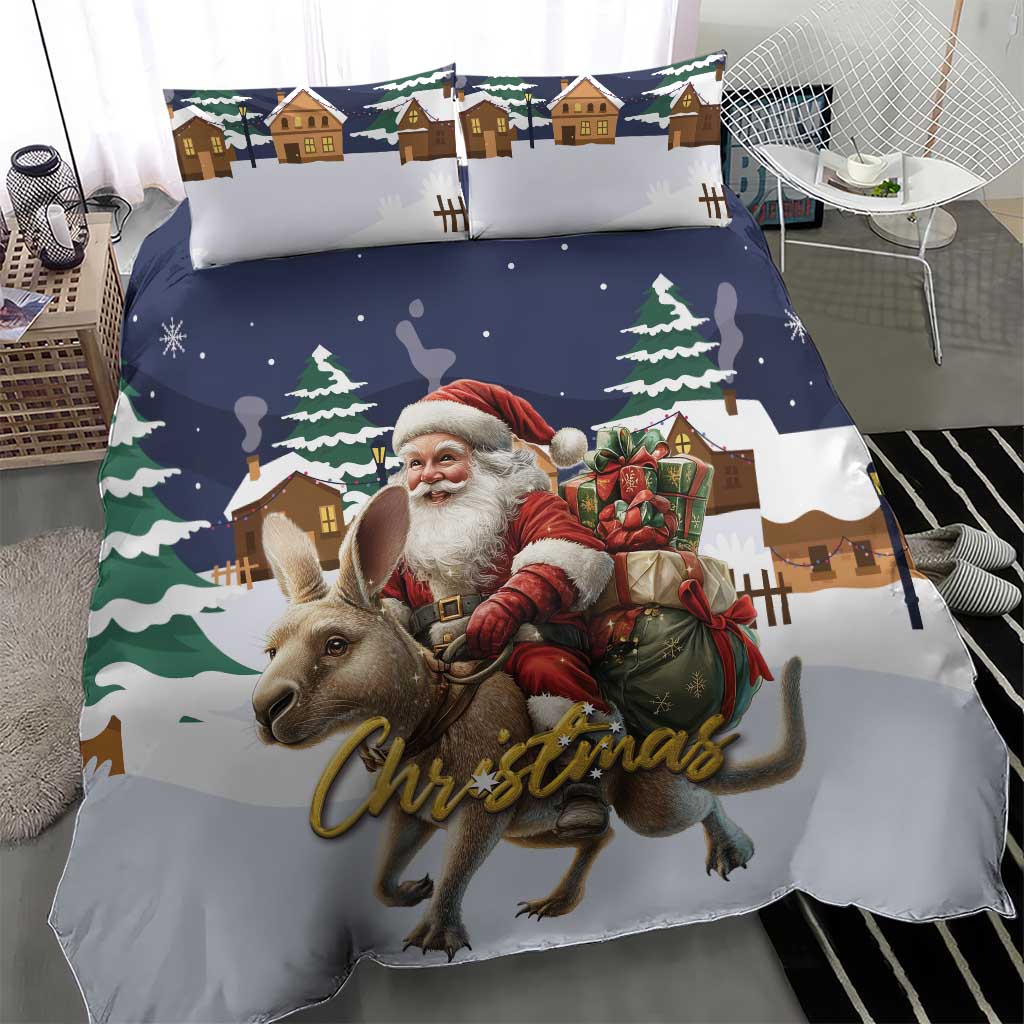 Kangaroo Australia Christmas Bedding Set Xmas Pattern - Vibe Hoodie Shop