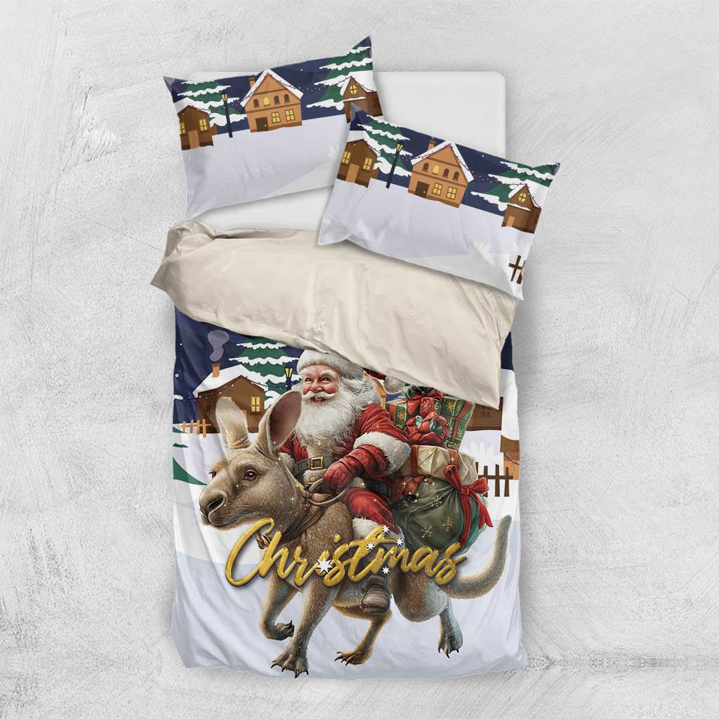Kangaroo Australia Christmas Bedding Set Xmas Pattern - Vibe Hoodie Shop