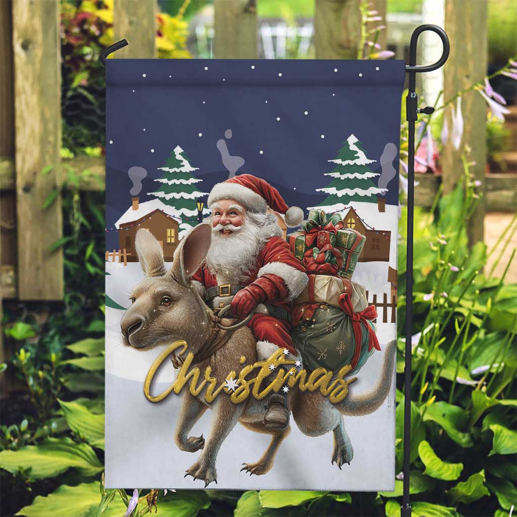 Kangaroo Australia Christmas Garden Flag Xmas Pattern - Vibe Hoodie Shop
