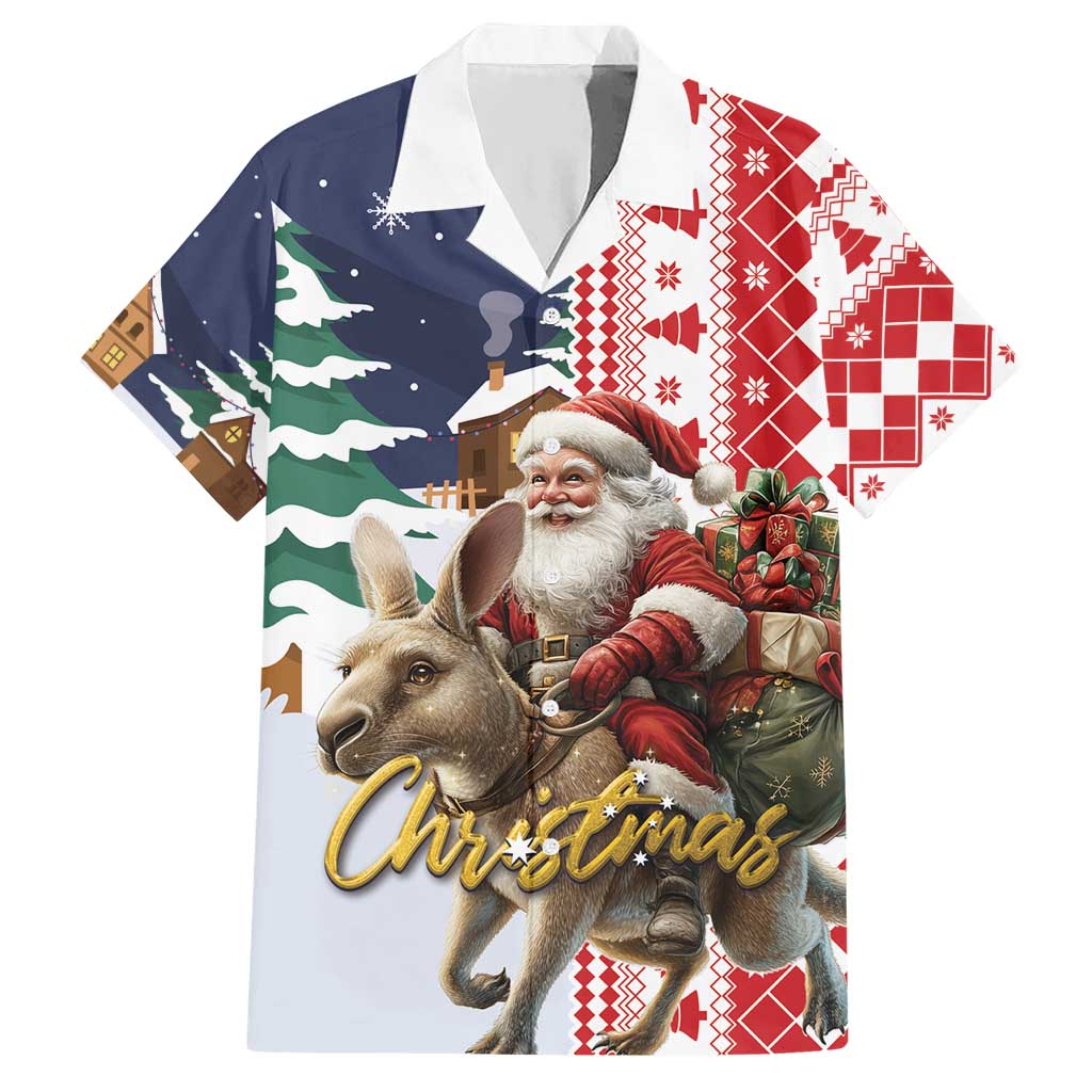 Kangaroo Australia Christmas Hawaiian Shirt Xmas Pattern - Vibe Hoodie Shop