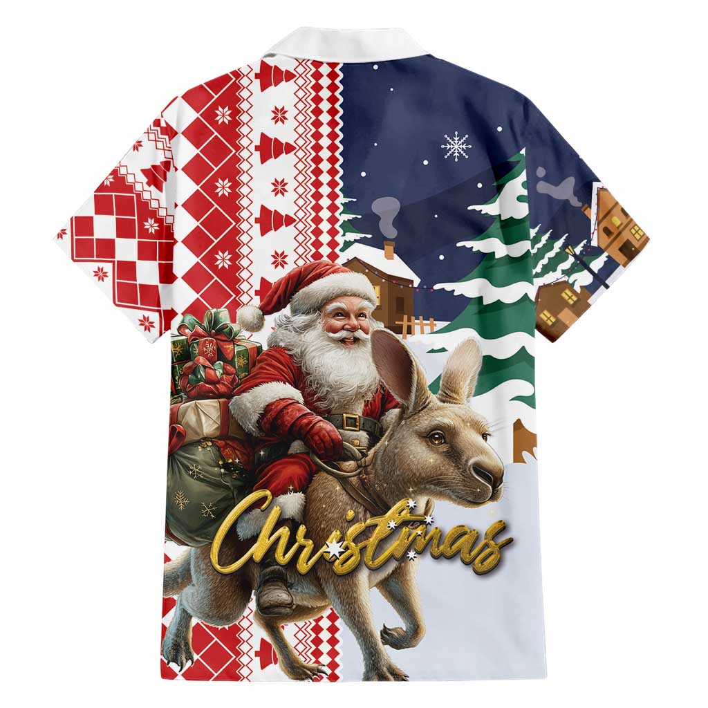 Kangaroo Australia Christmas Hawaiian Shirt Xmas Pattern - Vibe Hoodie Shop