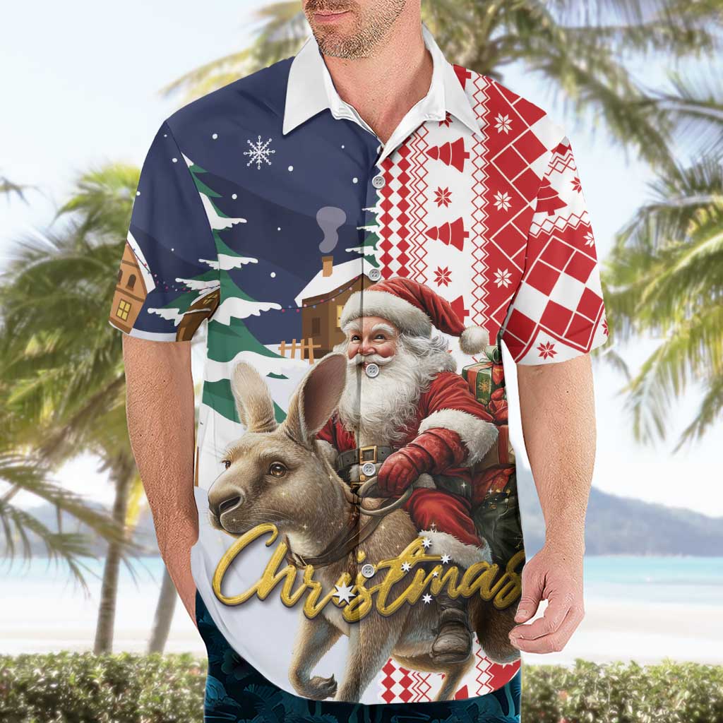 Kangaroo Australia Christmas Hawaiian Shirt Xmas Pattern - Vibe Hoodie Shop