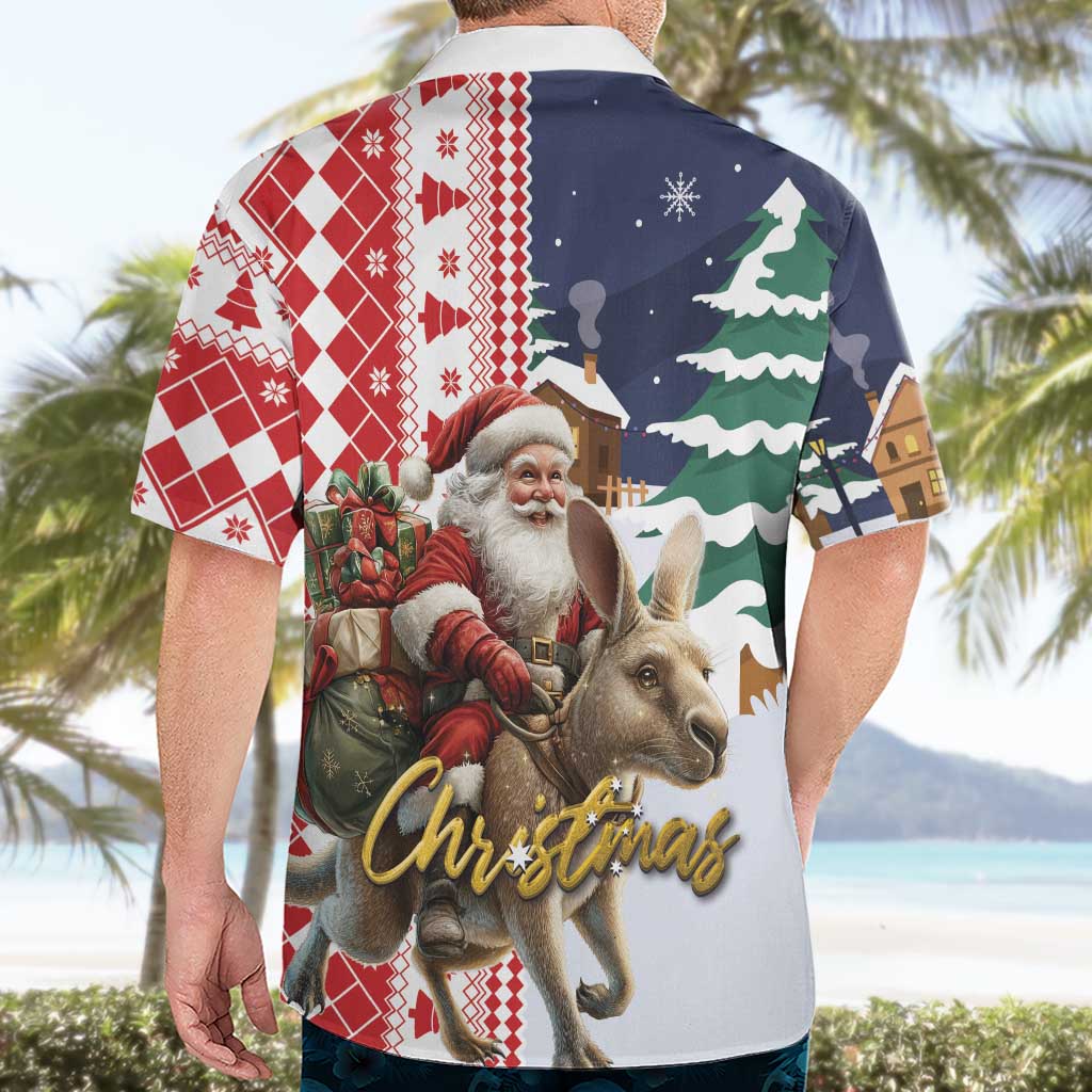 Kangaroo Australia Christmas Hawaiian Shirt Xmas Pattern - Vibe Hoodie Shop