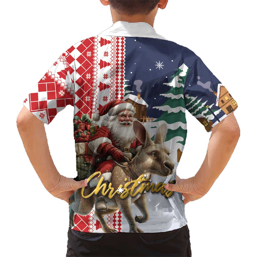 Kangaroo Australia Christmas Hawaiian Shirt Xmas Pattern - Vibe Hoodie Shop