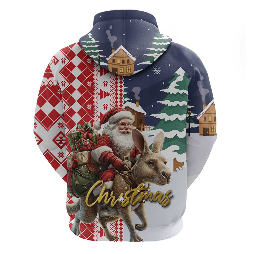 Kangaroo Australia Christmas Hoodie Xmas Pattern - Vibe Hoodie Shop