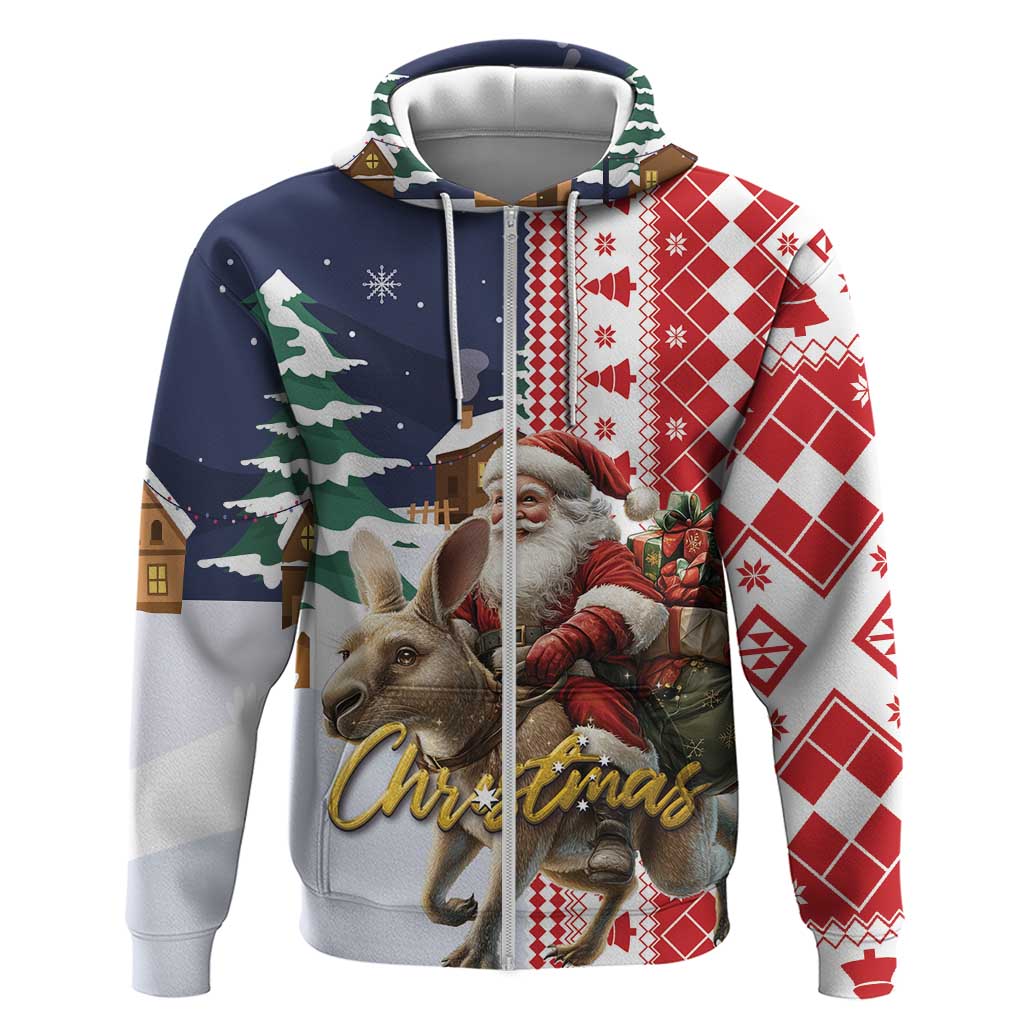 Kangaroo Australia Christmas Hoodie Xmas Pattern - Vibe Hoodie Shop