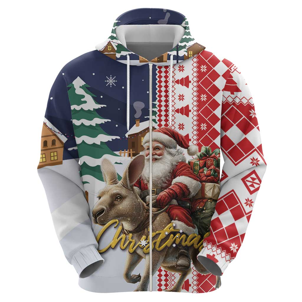 Kangaroo Australia Christmas Hoodie Xmas Pattern - Vibe Hoodie Shop