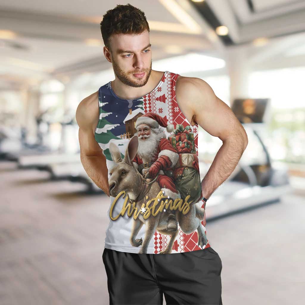 Kangaroo Australia Christmas Men Tank Top Xmas Pattern - Vibe Hoodie Shop
