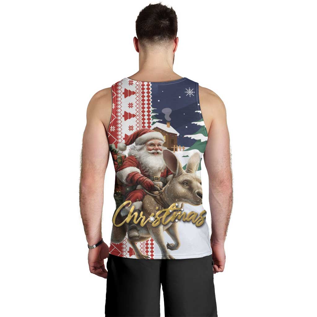 Kangaroo Australia Christmas Men Tank Top Xmas Pattern - Vibe Hoodie Shop
