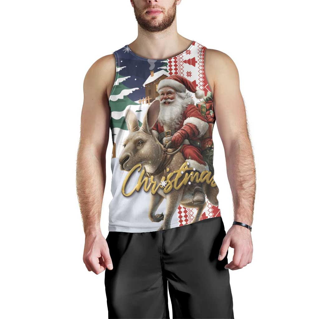 Kangaroo Australia Christmas Men Tank Top Xmas Pattern - Vibe Hoodie Shop