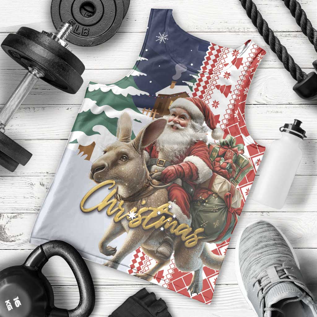 Kangaroo Australia Christmas Men Tank Top Xmas Pattern - Vibe Hoodie Shop