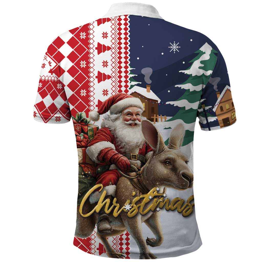 Kangaroo Australia Christmas Polo Shirt Xmas Pattern - Vibe Hoodie Shop