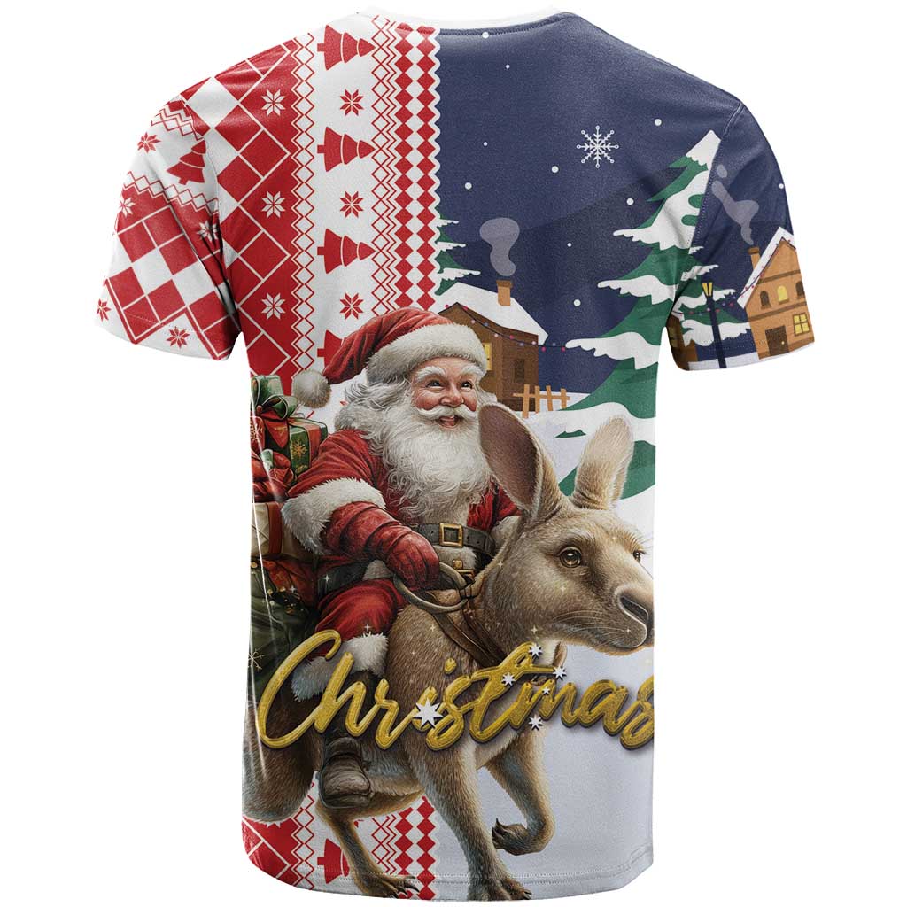 Kangaroo Australia Christmas T Shirt Xmas Pattern - Vibe Hoodie Shop