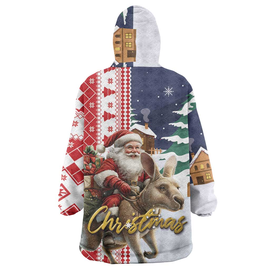 Kangaroo Australia Christmas Wearable Blanket Hoodie Xmas Pattern - Vibe Hoodie Shop