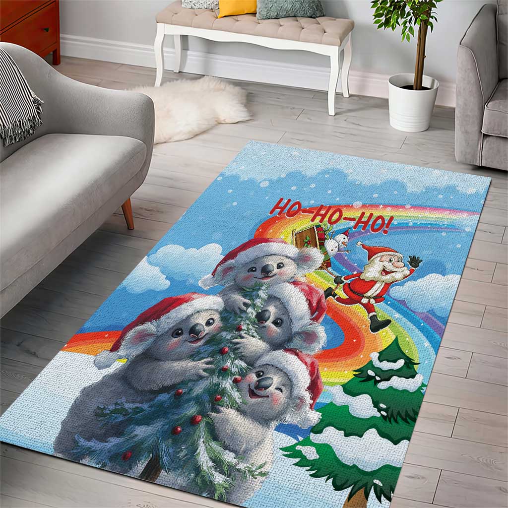 Australia Koala Christmas Area Rug Santa Claus Ho Ho Ho - Vibe Hoodie Shop