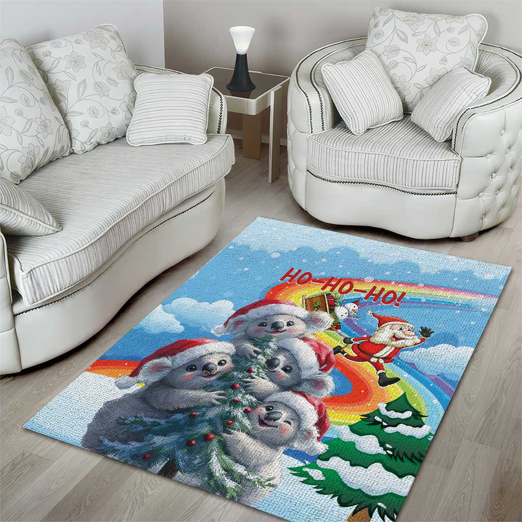 Australia Koala Christmas Area Rug Santa Claus Ho Ho Ho - Vibe Hoodie Shop