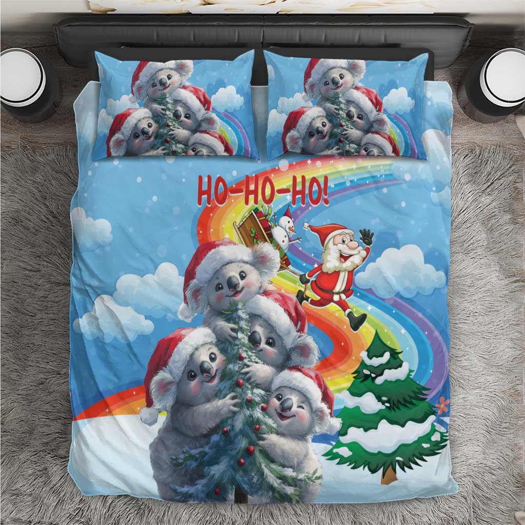 Australia Koala Christmas Bedding Set Santa Claus Ho Ho Ho - Vibe Hoodie Shop