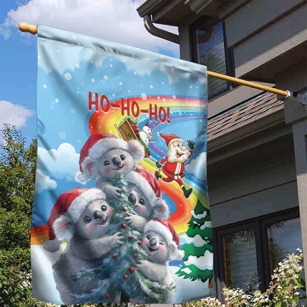 Australia Koala Christmas Garden Flag Santa Claus Ho Ho Ho - Vibe Hoodie Shop