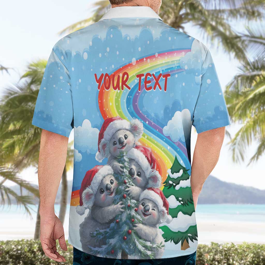 Personalised Australia Koala Christmas Hawaiian Shirt Santa Claus Ho Ho Ho - Vibe Hoodie Shop