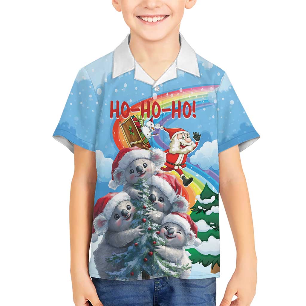 Personalised Australia Koala Christmas Hawaiian Shirt Santa Claus Ho Ho Ho - Vibe Hoodie Shop